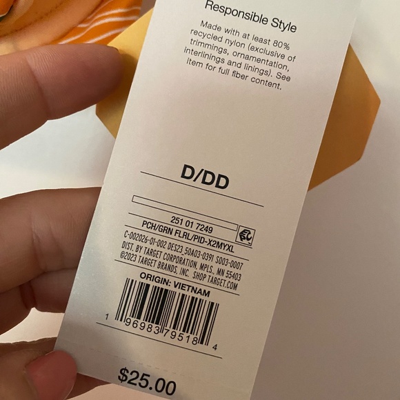 Fe Noel x Target Lily Floral Print Underwire Bikini Top Peach/Dark Olive - Picture 4 of 4